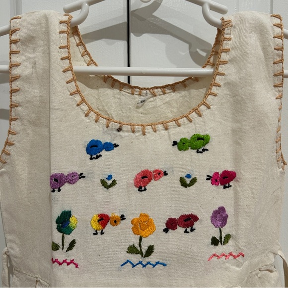 Mexican Girls Dress With Hand Embroidered. - Picture 3 of 6